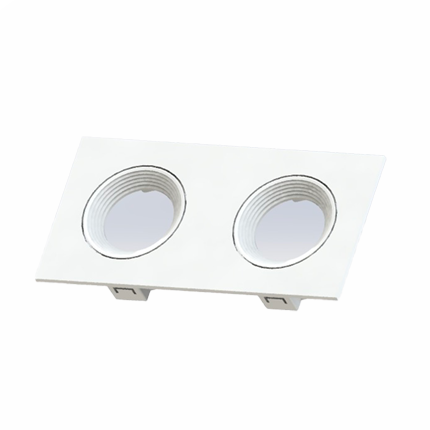 CARCASSE POLYCARBONATE SPOT GU 5.3 DOUBLE ATPC 207 BLANC