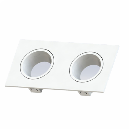 CARCASSE POLYCARBONATE SPOT GU 5.3 DOUBLE ATPC 205 BLANC