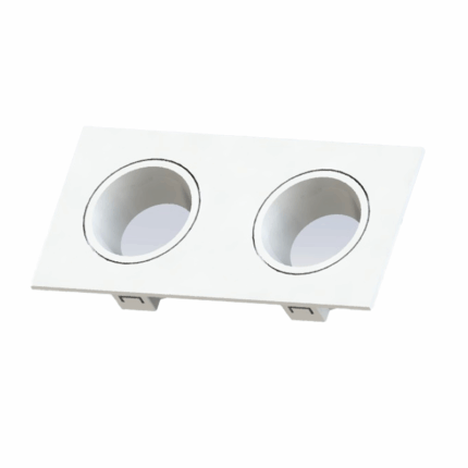 CARCASSE POLYCARBONATE SPOT GU 5.3 DOUBLE ATPC 205 Blanc